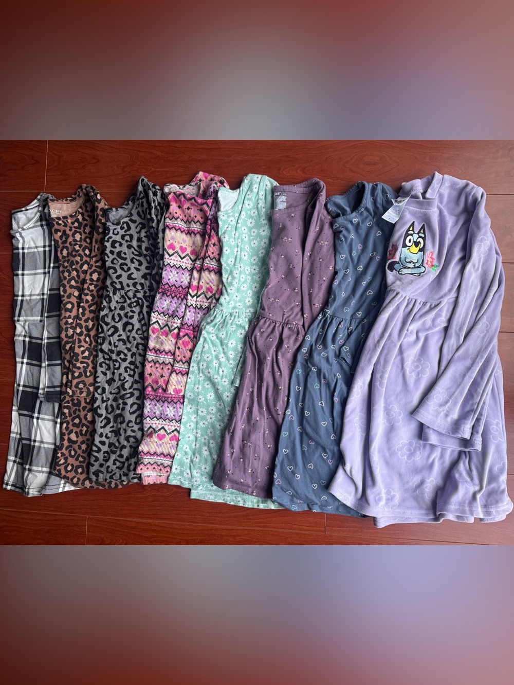 Cute Girls Long Sleeve Dresses. Lot of 8